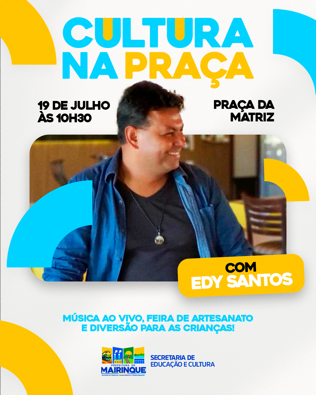 Cultura na Praça agita o centro de Mairinque com música, artee lazer para toda a família