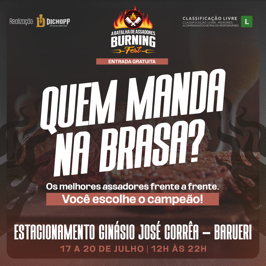 Batalha de Assadores está de volta em Barueri de 17/07 a 20/07 na Praça dos Estudantes  