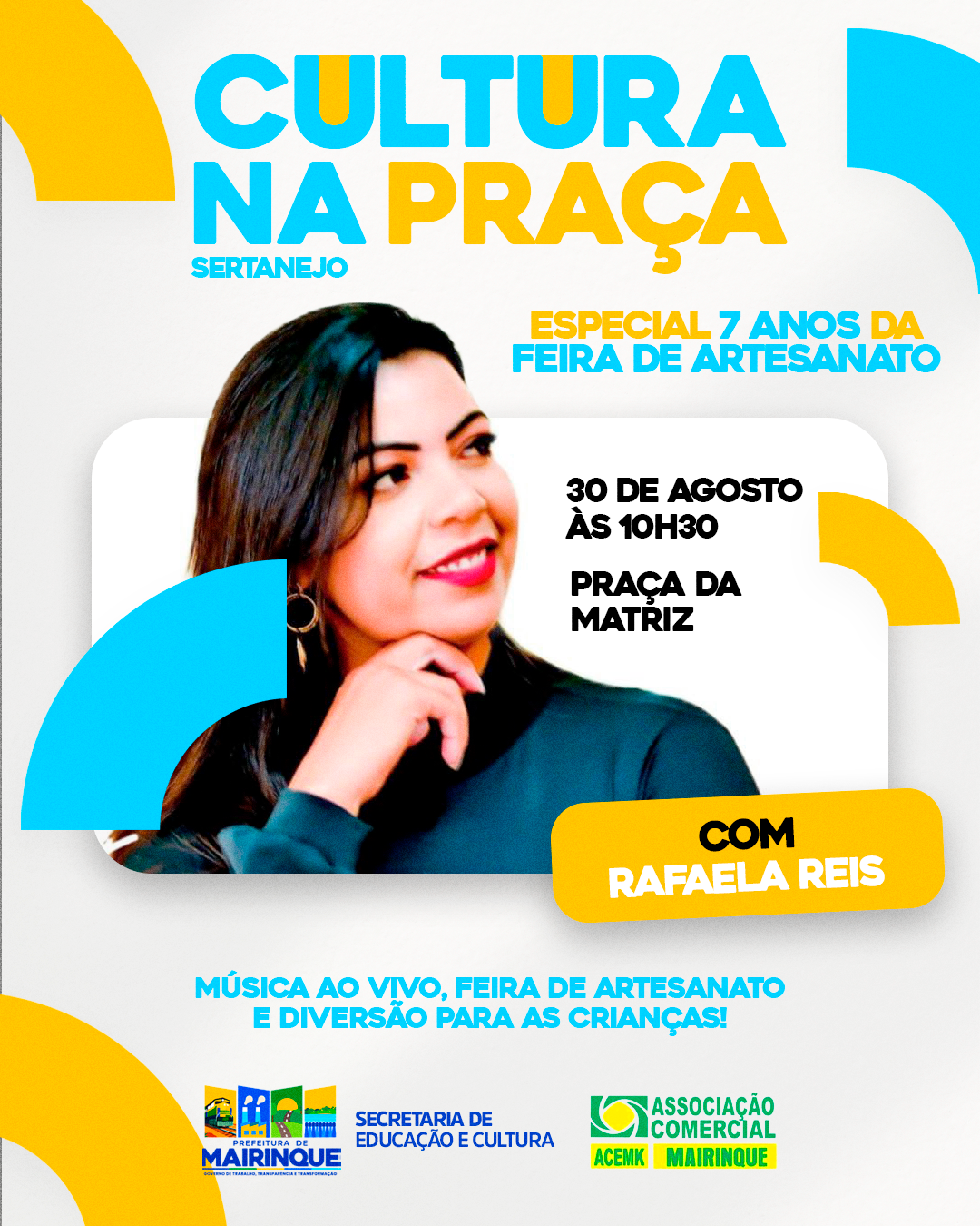 Cultura na Praça celebra 7 anos da Feira de Artesanato em Mairinque