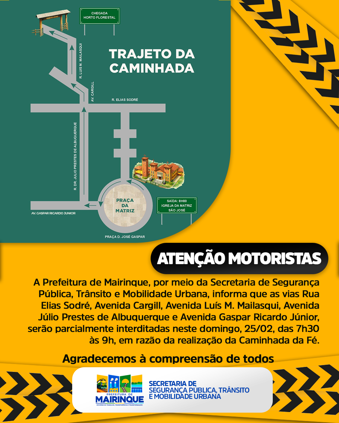 NOTA – INTERDIÇÃO DE VIAS