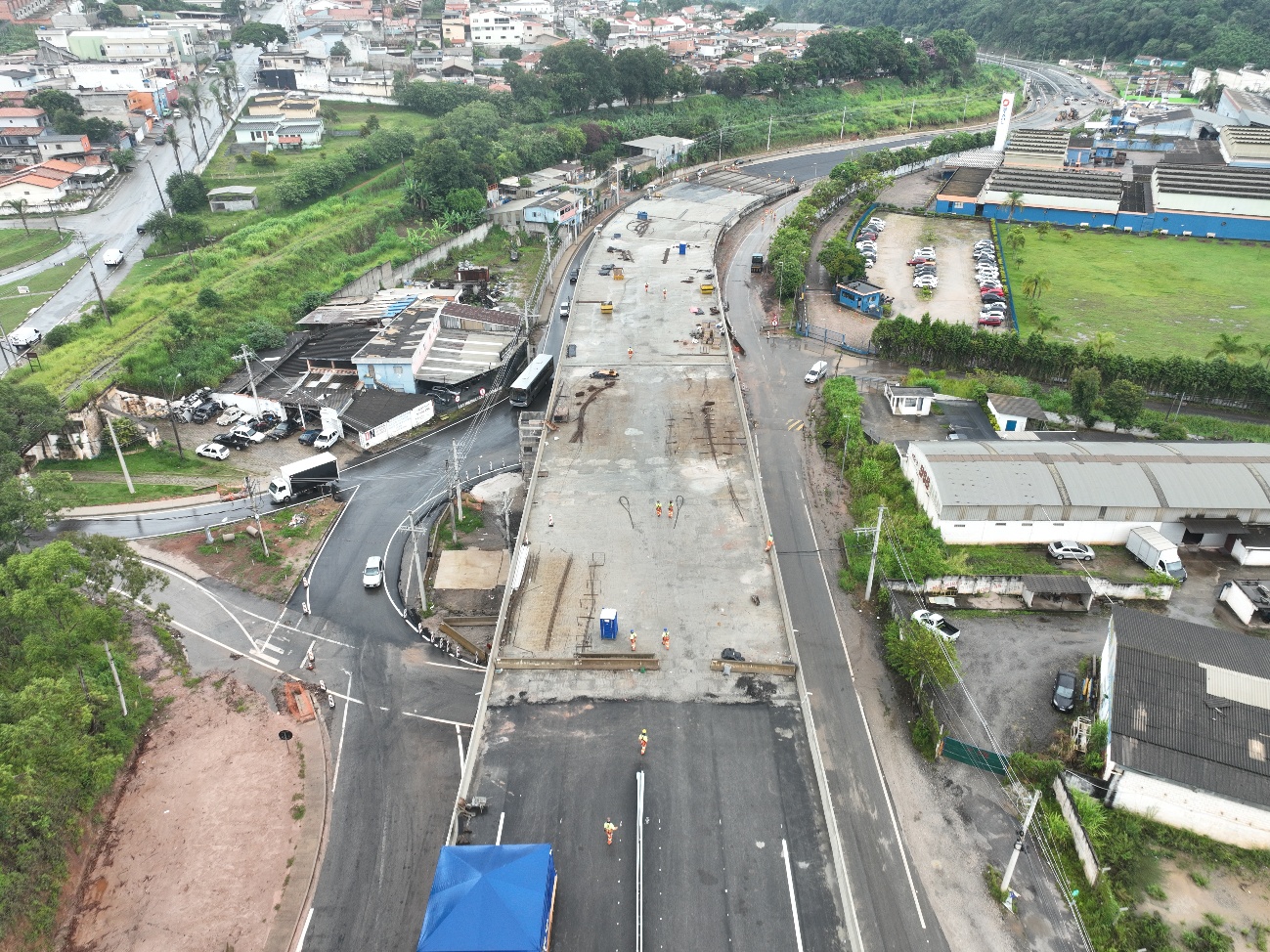 ViaOeste: obras do novo viaduto de retorno da Raposo Tavares, em Mairinque-SP, avançam para 96% de execução