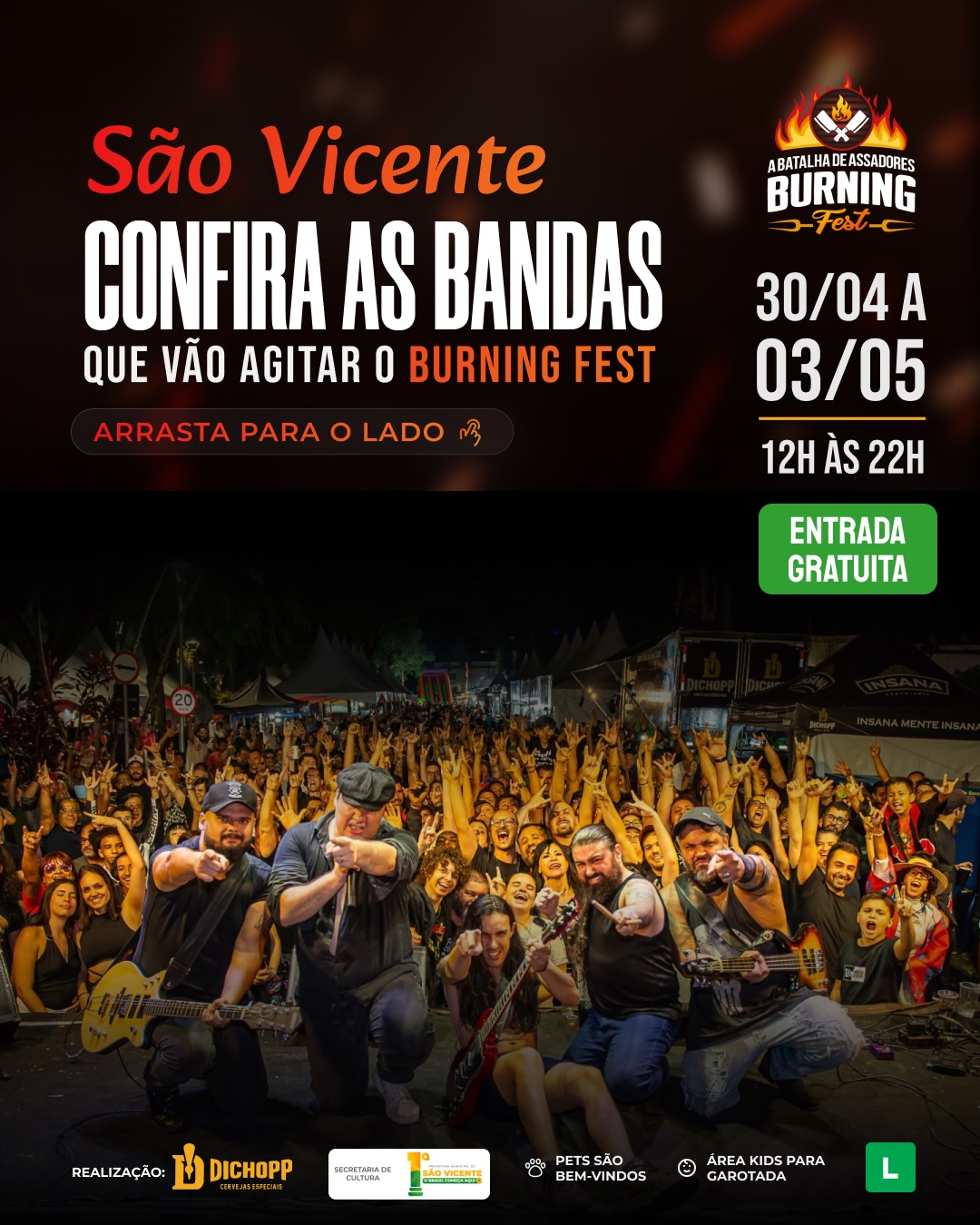O Burning Fest em São Vicente está chegando com muito rock para você!