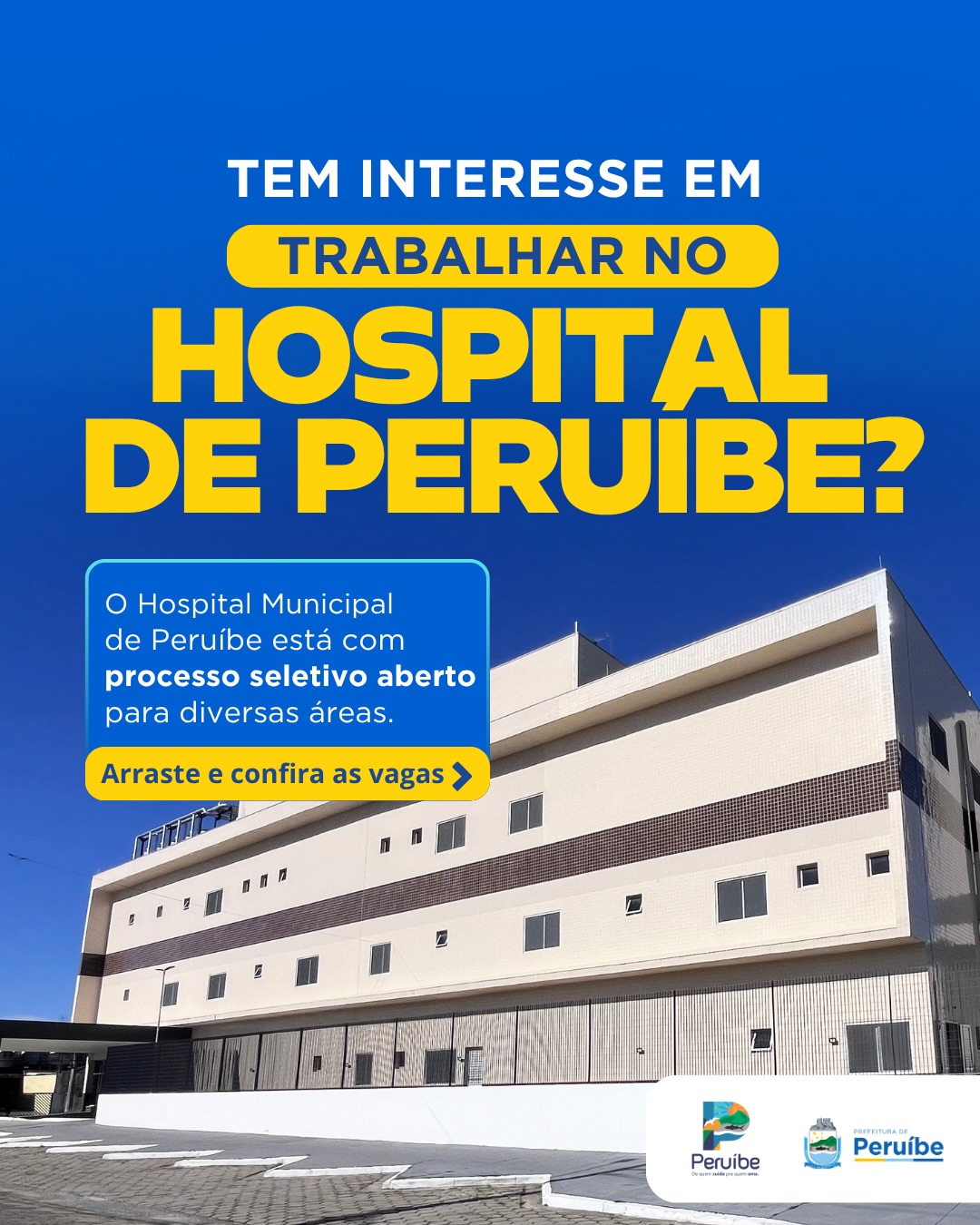 OPORTUNIDADE DE TRABALHO NO HOSPITAL MUNICIPAL DE PERUÍBE!