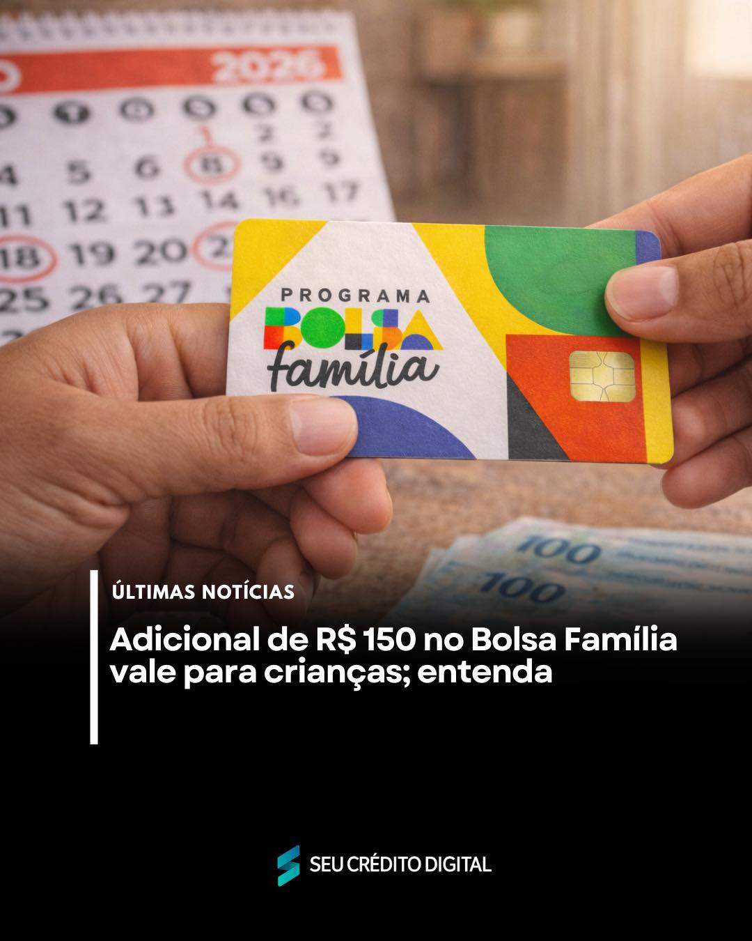 O Bolsa Família mantém o valor mínimo de R$ 600 em 2026