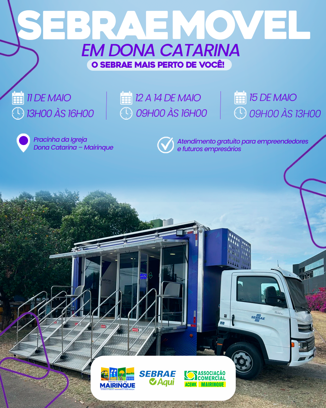 Sebrae Móvel leva atendimento gratuito a empreendedores em Mairinque