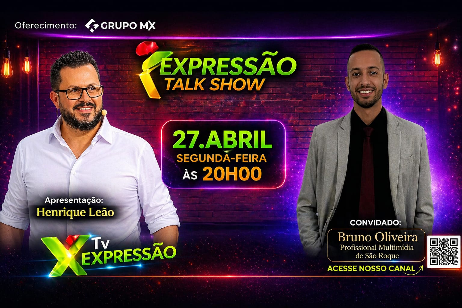 Expressão Talk Show chega à sua segunda edição e recebe Bruno Oliveira, destaque da comunicação multimídia da região