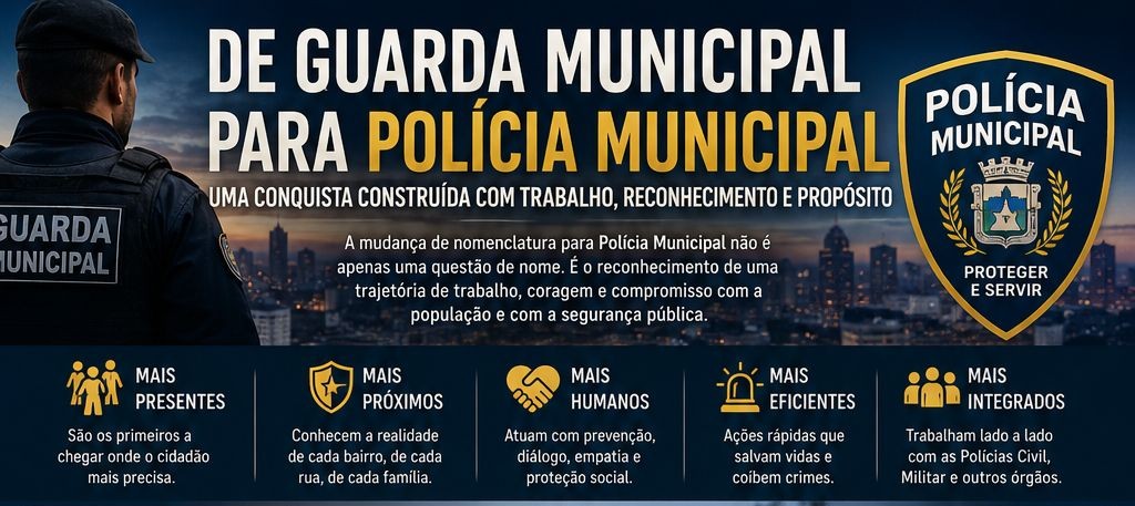 A mudança da nomenclatura de “Guarda Municipal” para “Polícia Municipal” não surgiu por acaso