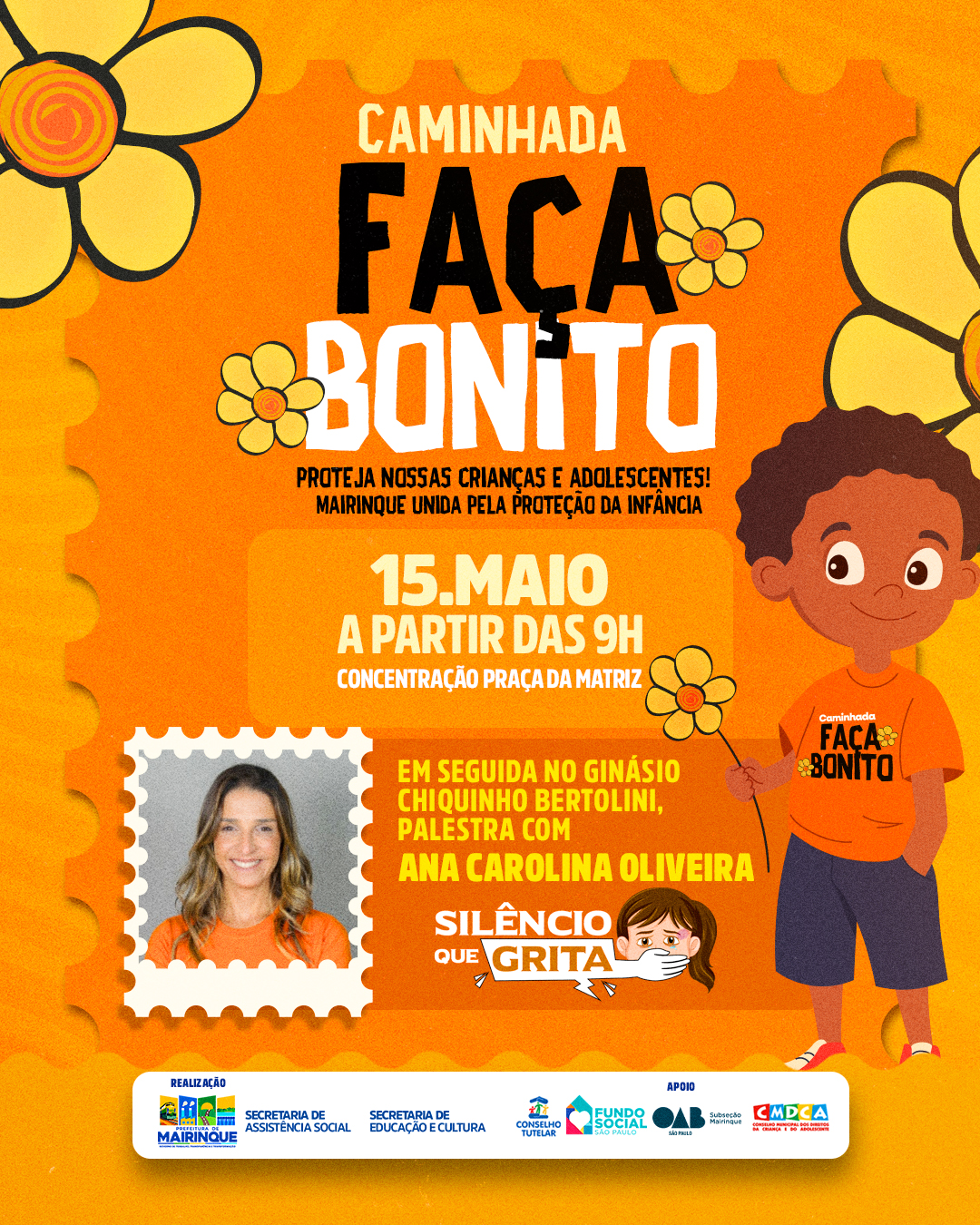 Mairinque promove Caminhada Faça Bonito em defesa das crianças e adolescentes