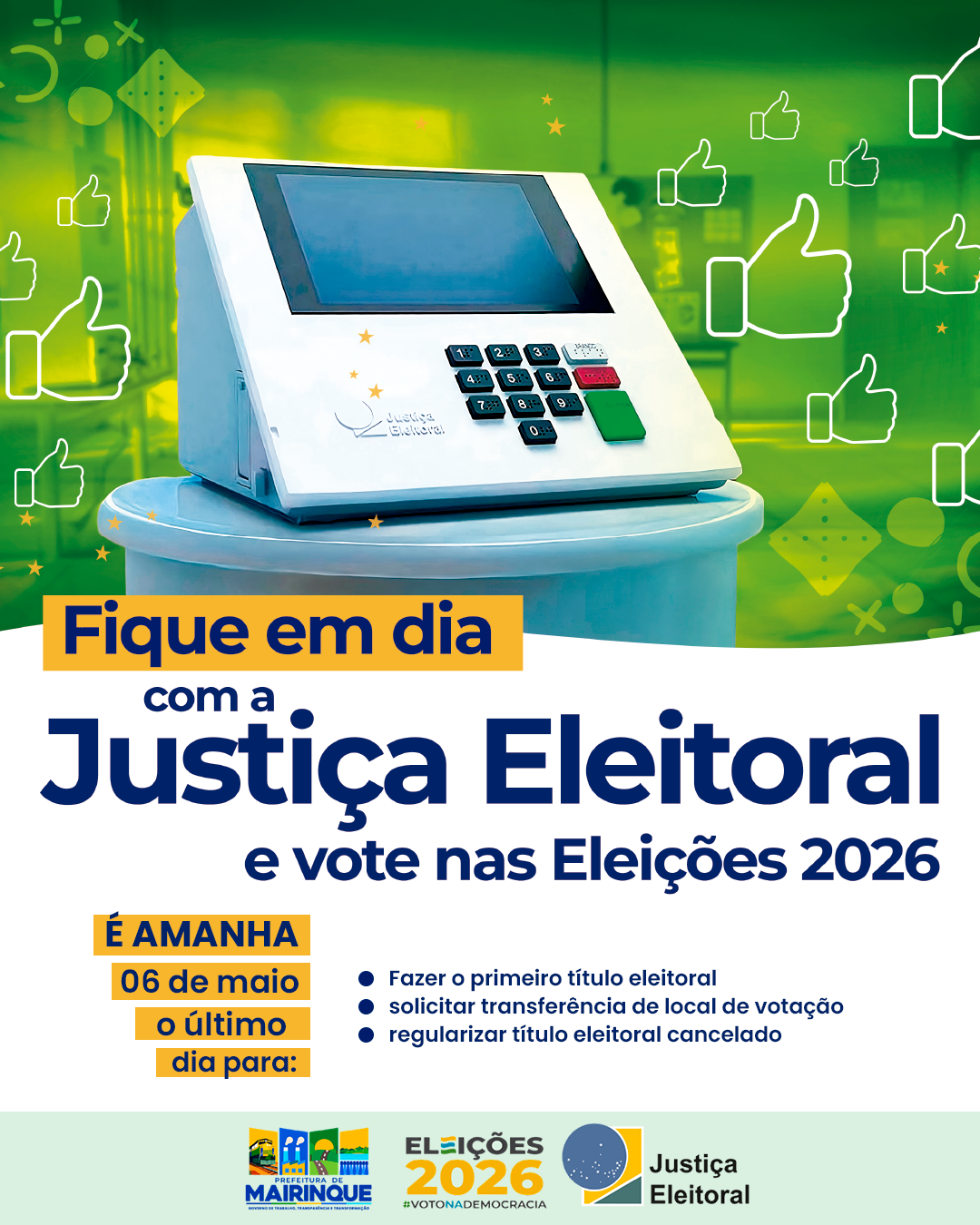 Cartório Eleitoral intensifica mobilização e reforça prazo final para regularização do título de eleitor