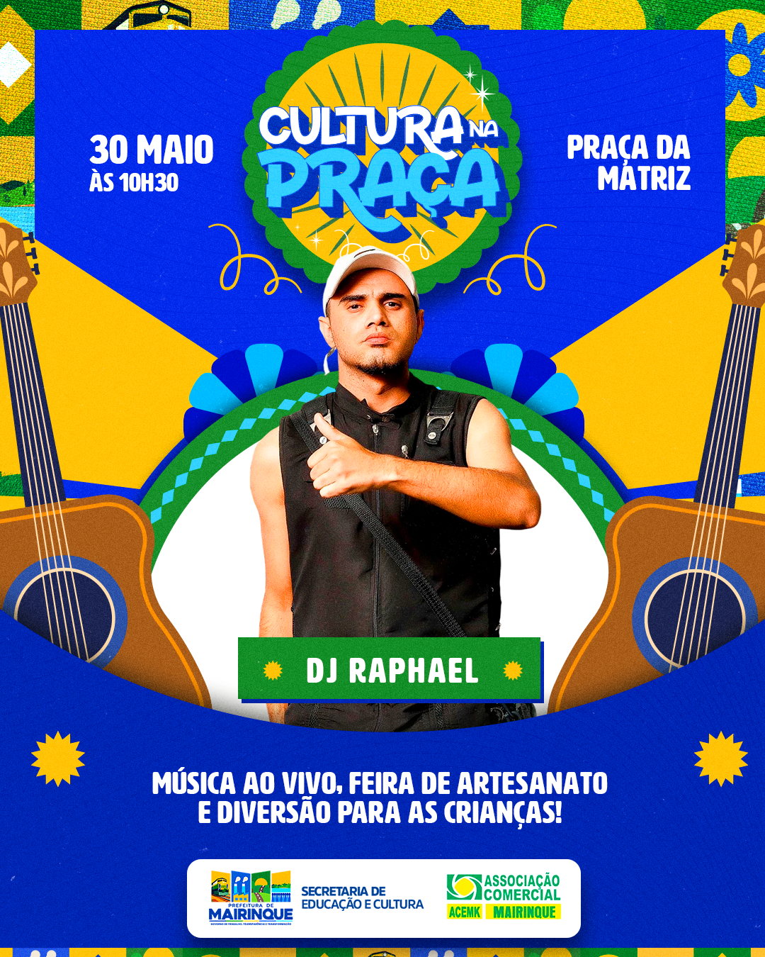Cultura na Praça leva música, artesanato e entretenimento para a população neste sábado