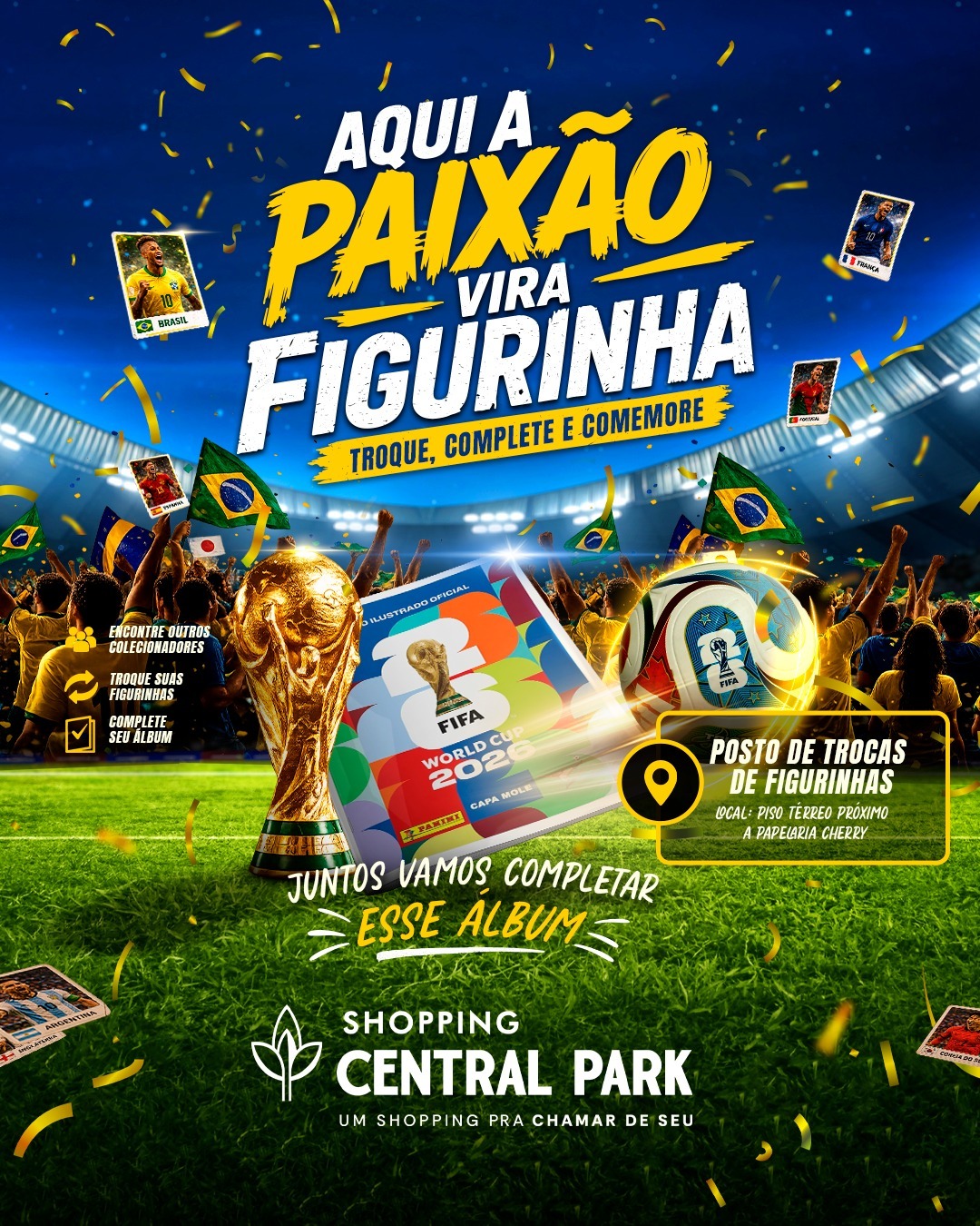 Vargem Grande Paulista ganha espaço para troca de figurinhas do álbum da Copa