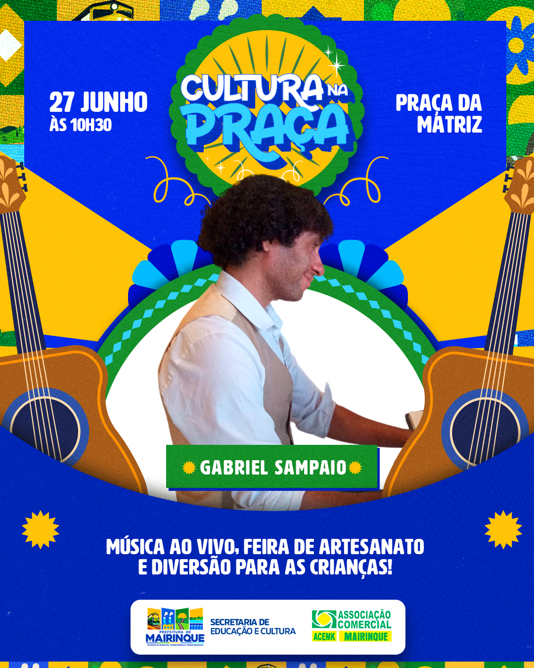 Cultura na Praça movimenta o Centro de Mairinque neste sábado (27)