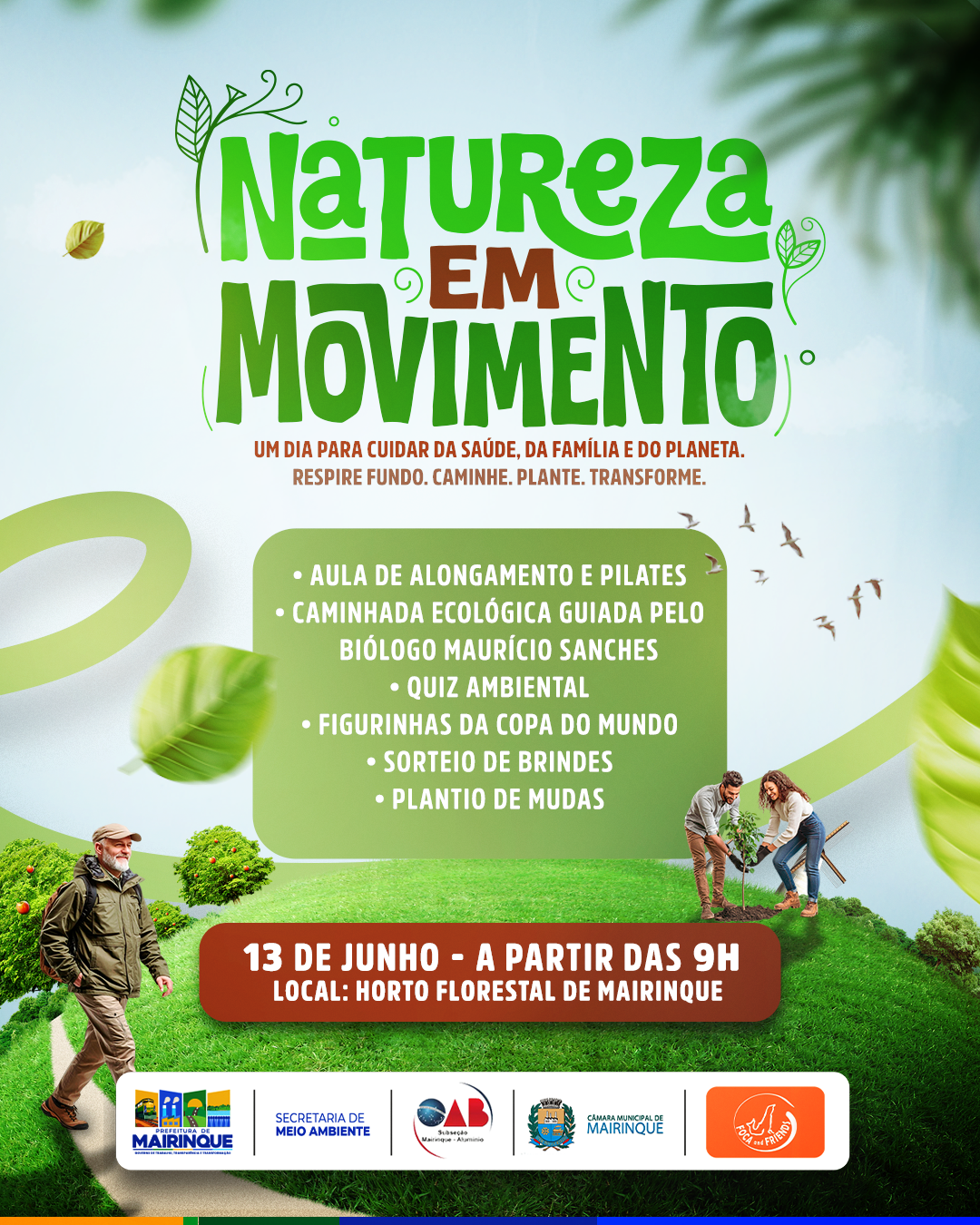 Natureza em Movimento acontecerá no Horto Florestal com atividades de saúde, lazer e conscientização ambiental