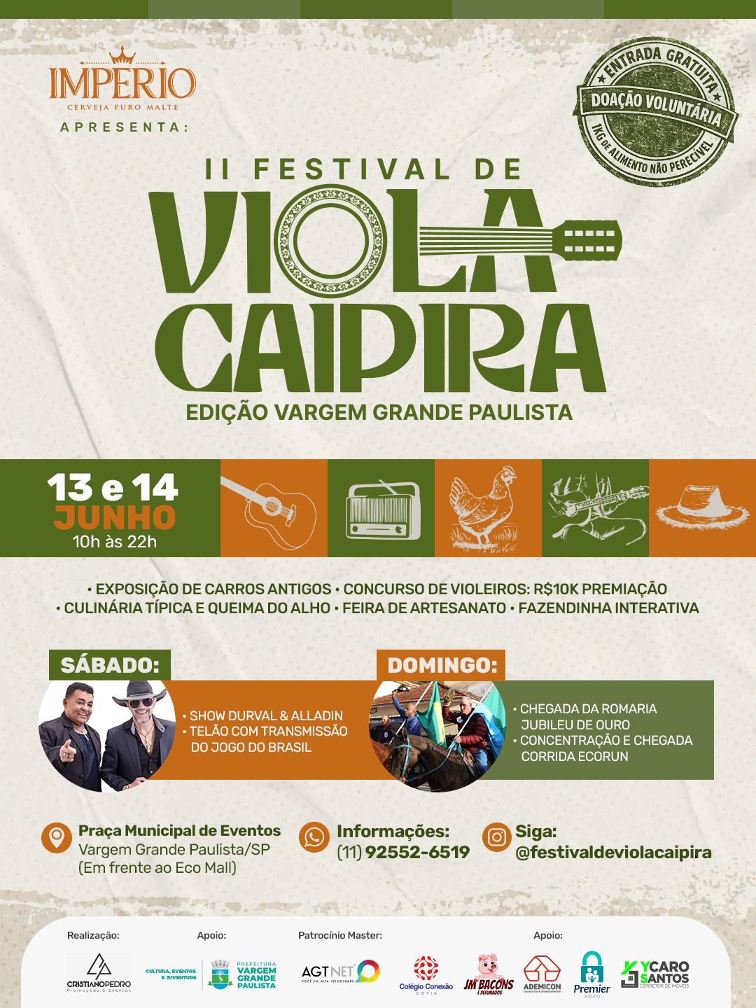 A apenas 40 minutos da capital, Festival de Viola transforma Vargem Grande Paulista em destino de turismo rural, música, gastronomia e cultura caipira