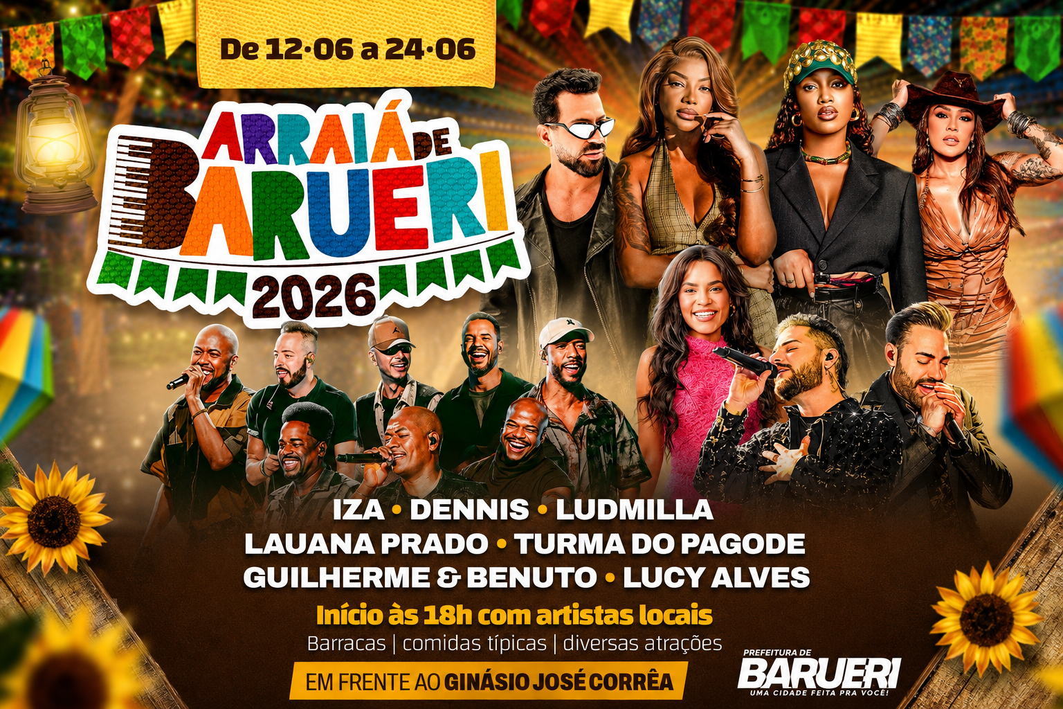 Confira a programação completa do Arraiá de Barueri 2026!