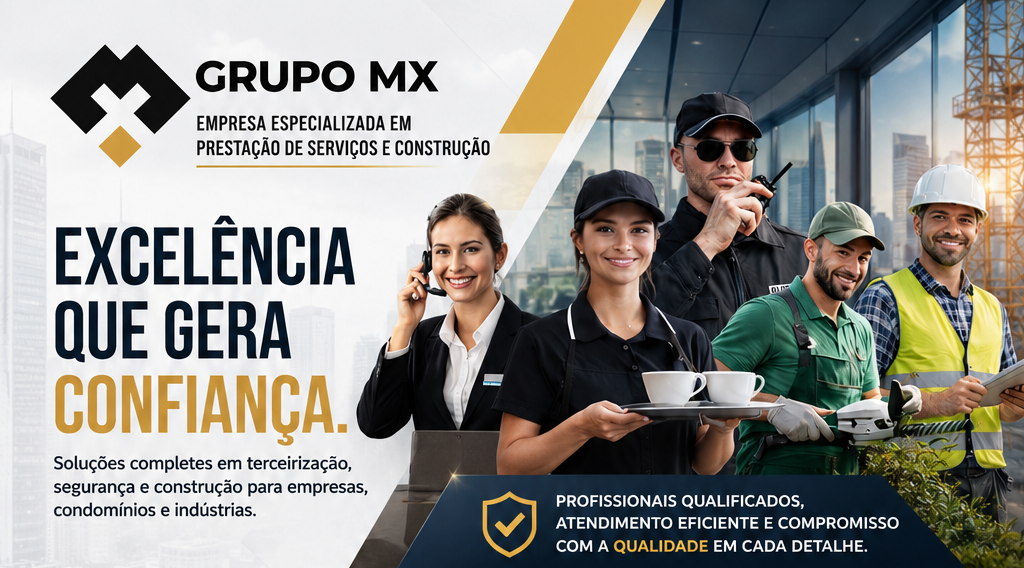 Grupo MX se destaca pela excelência em terceirização de serviços, segurança e construção
