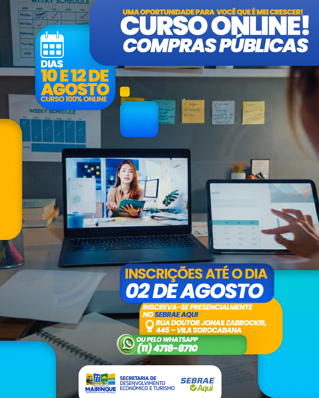 Curso Online de Compras Públicas está com inscrições abertas em Mairinque