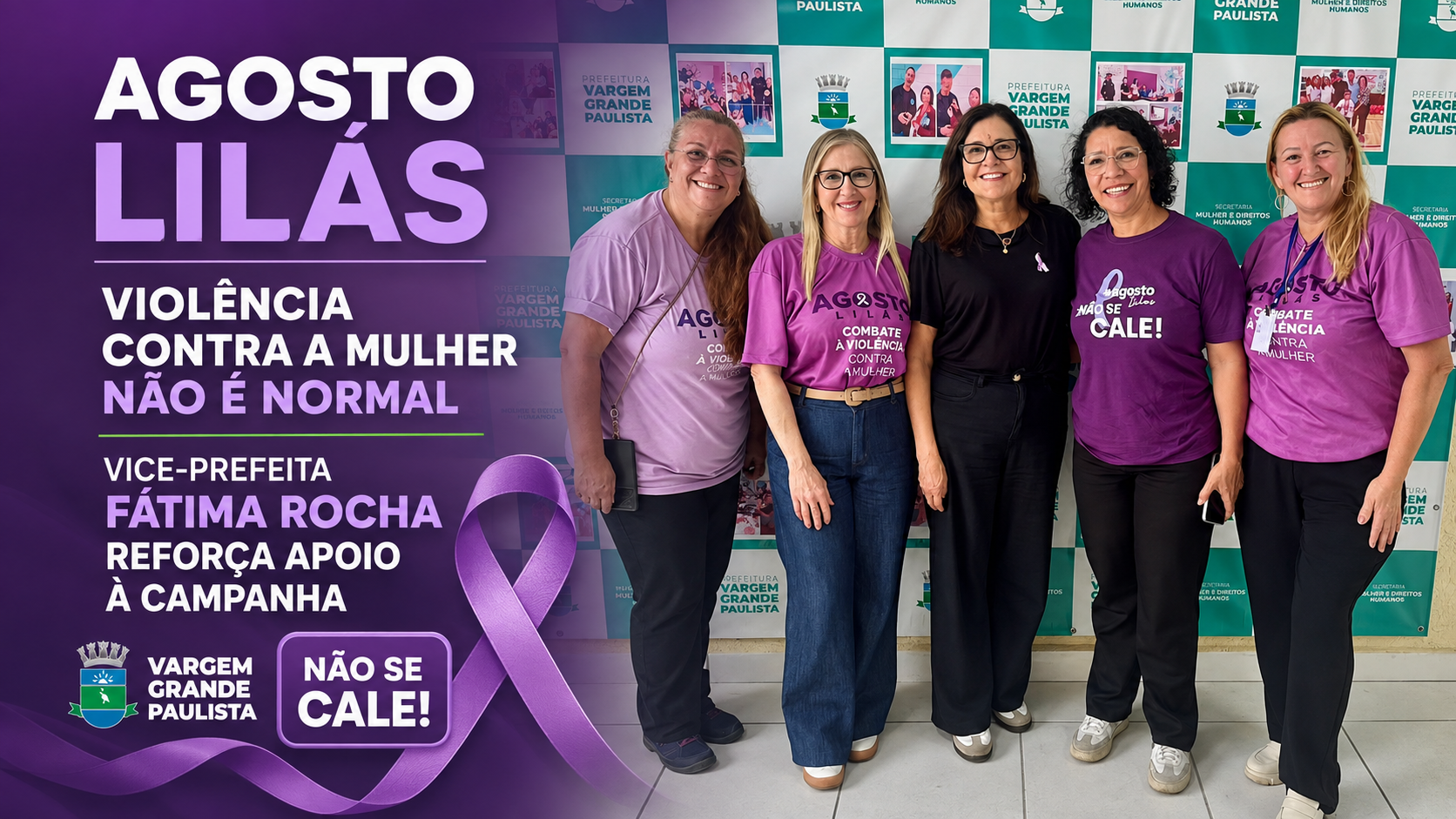 Vice-prefeita Fátima Rocha reforça apoio ao Agosto Lilás em Vargem Grande Paulista