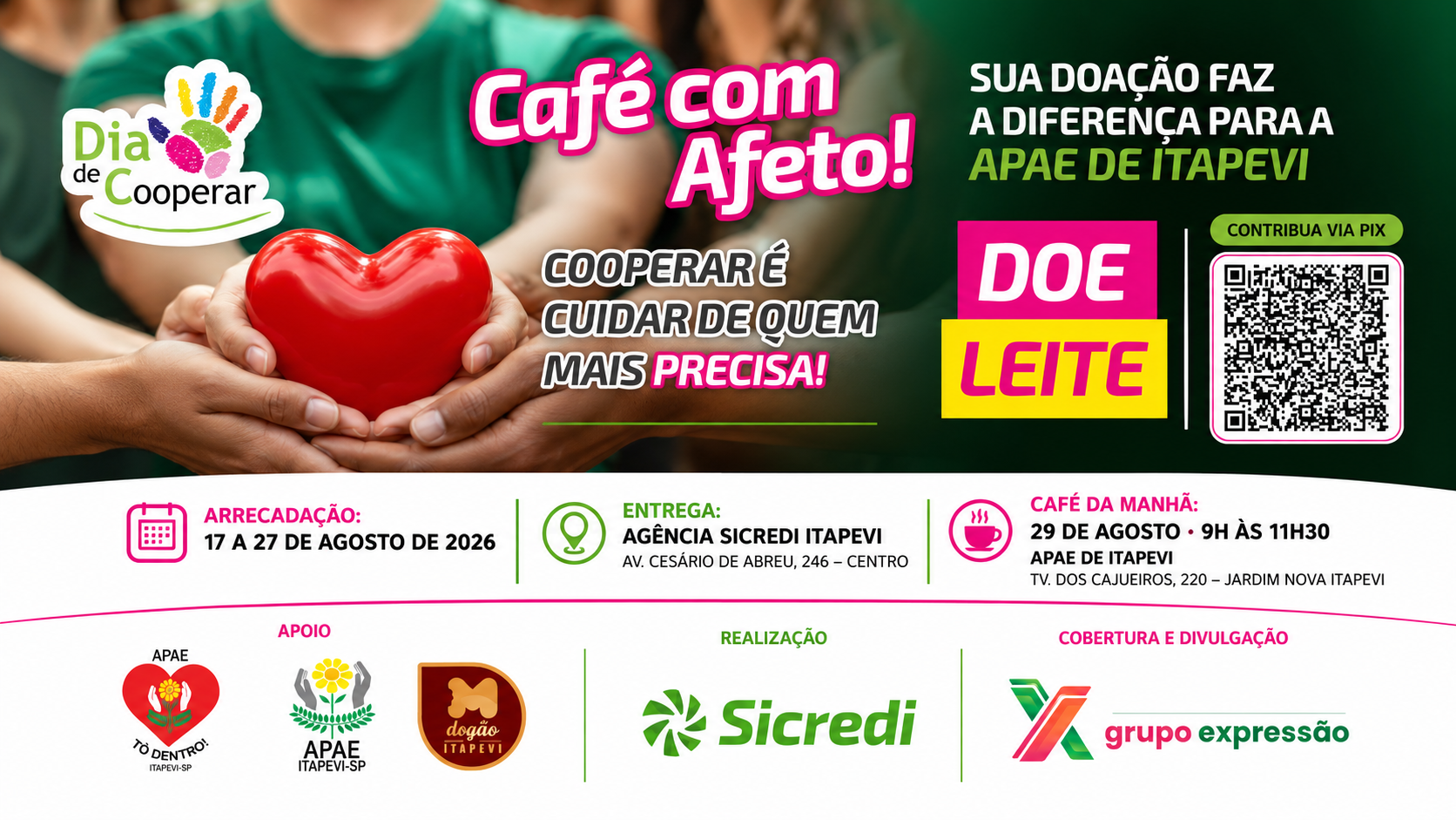 Sicredi Itapevi realiza campanha “Café com Afeto” em apoio à APAE