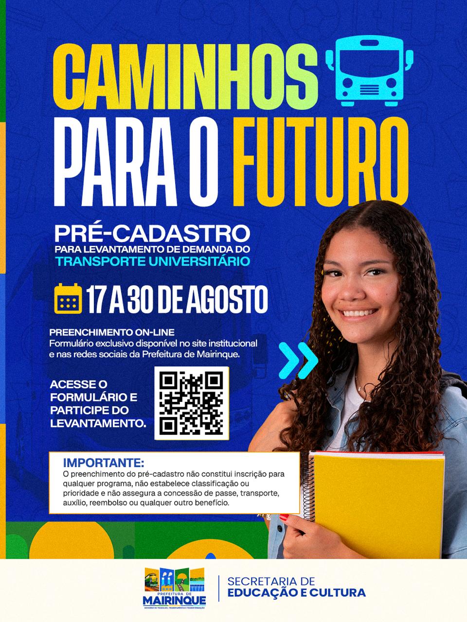 Mairinque abre pré-cadastro para mapear demanda do transporte universitário