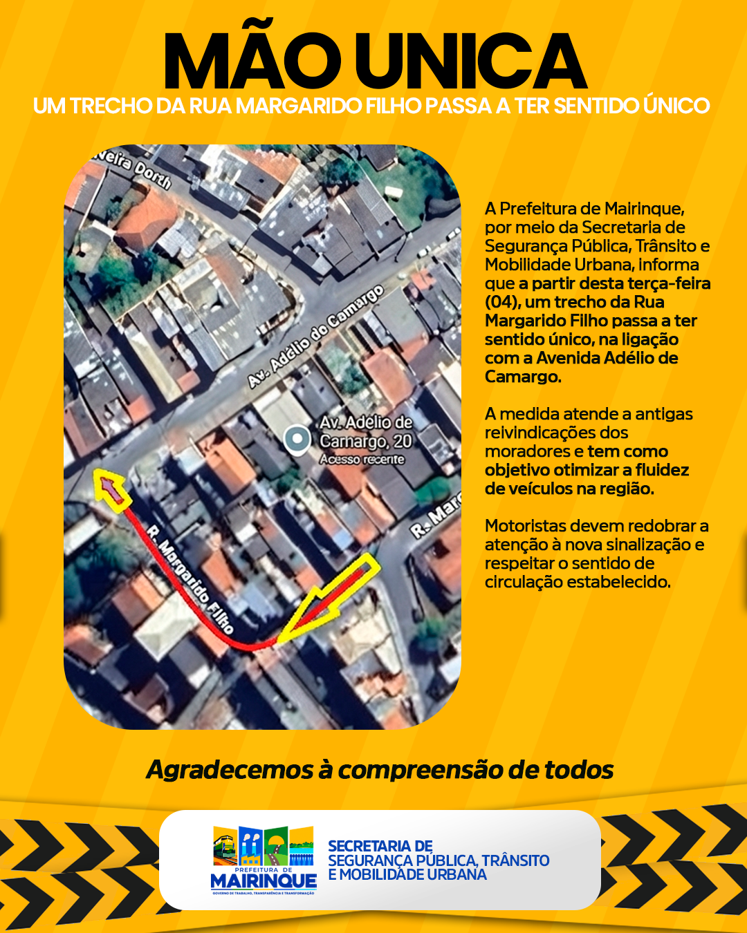 Trecho da Rua Margarido Filho passa a ter sentido único a partir desta terça-feira (4)