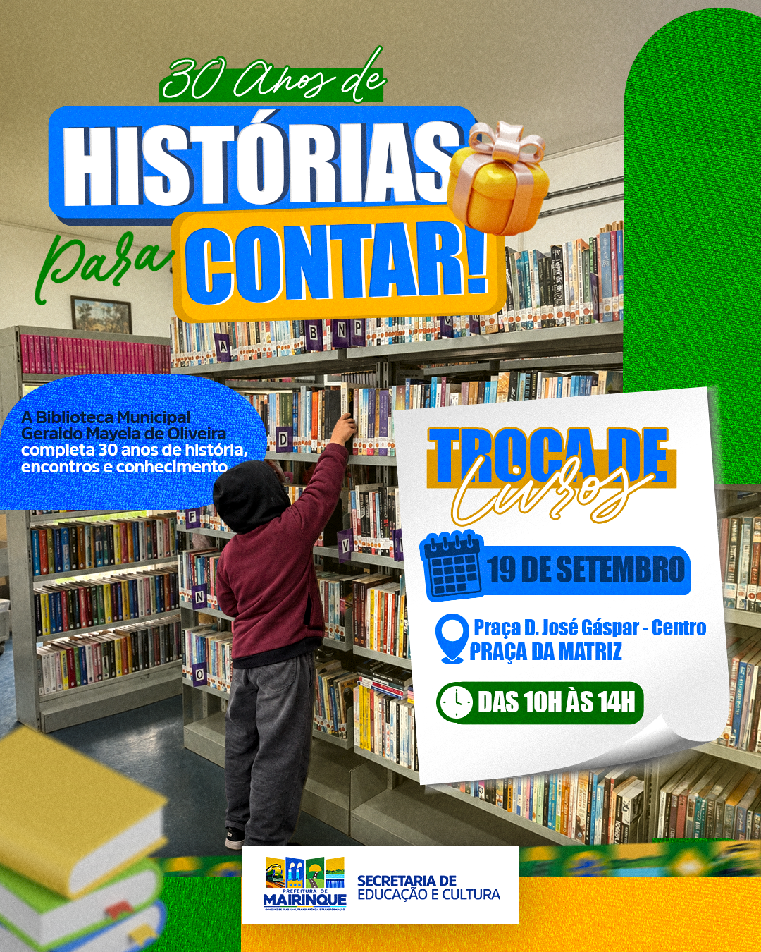 Biblioteca Municipal de Mairinque celebra 30 anos com evento especial