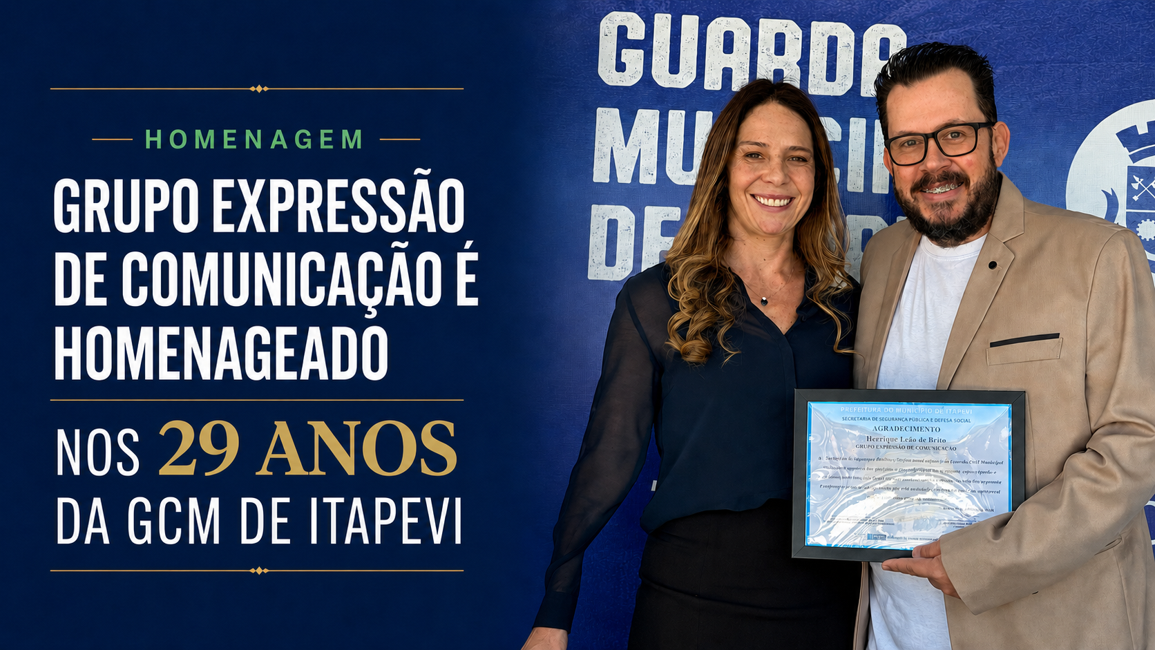 GCM de Itapevi celebra 29 anos com novos equipamentos e homenagem ao Grupo Expressão de Comunicação