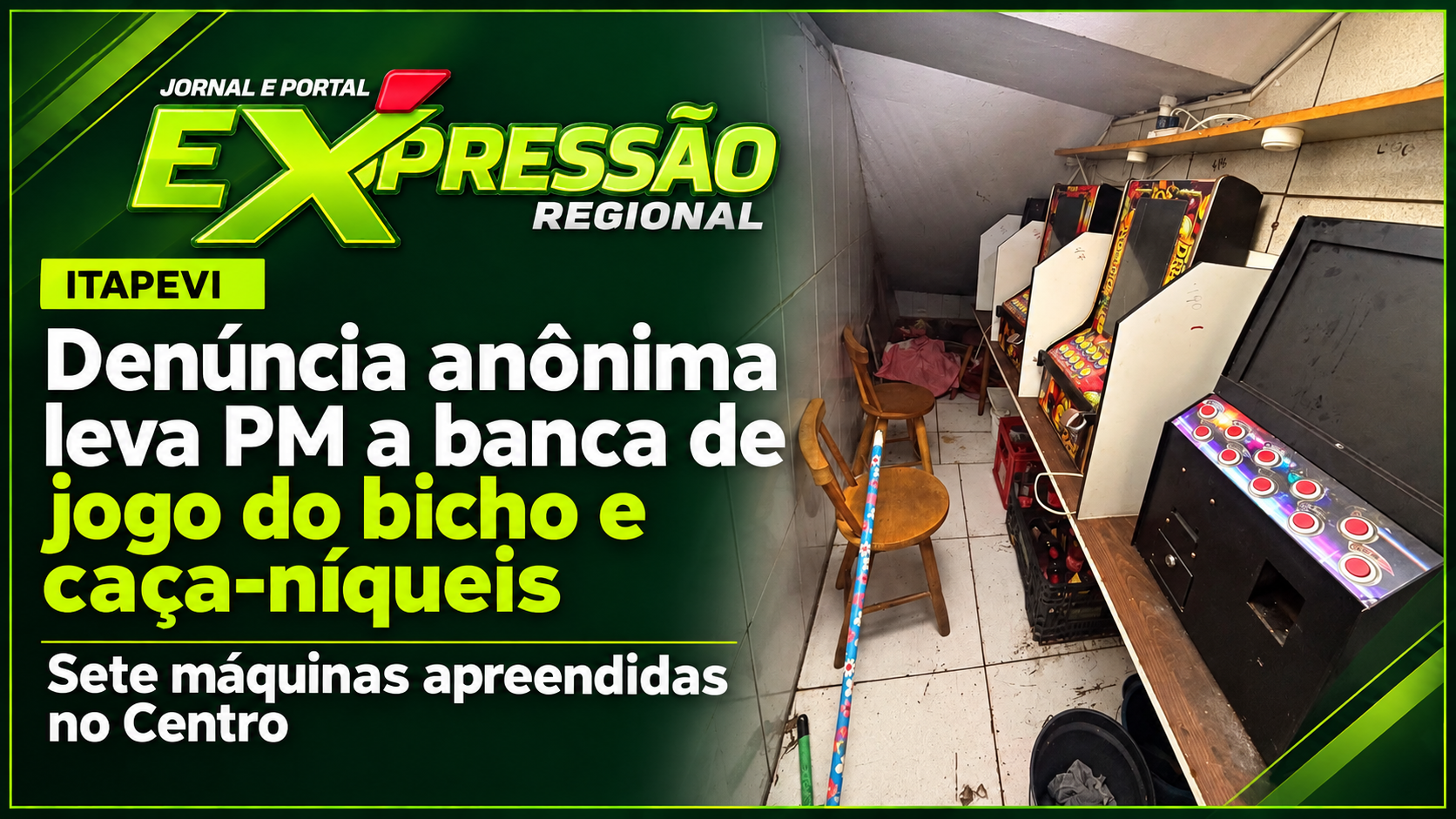 Denúncia anônima leva PM até banca de jogo do bicho e caça-níqueis em Itapevi