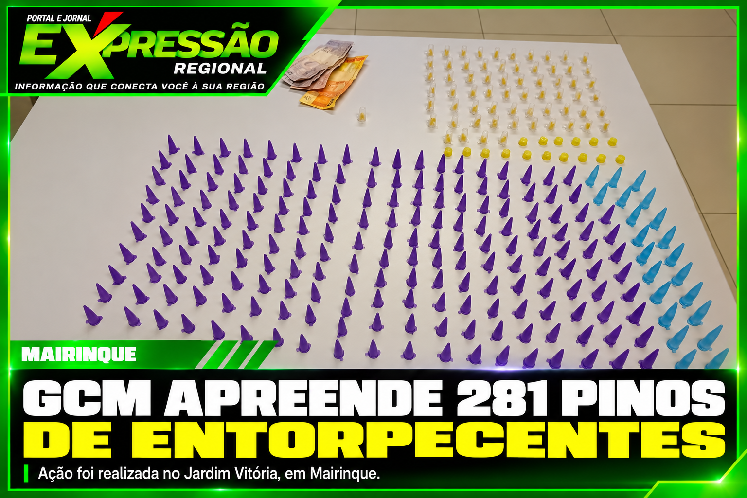 GCM apreende 281 pinos de entorpecentes no Jardim Vitória