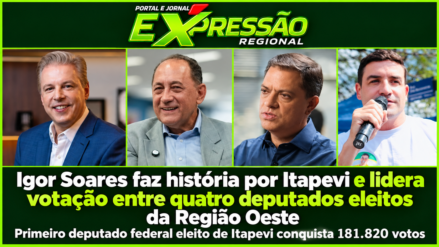Igor Soares faz história por Itapevi e lidera votação entre quatro deputados eleitos da Região Oeste