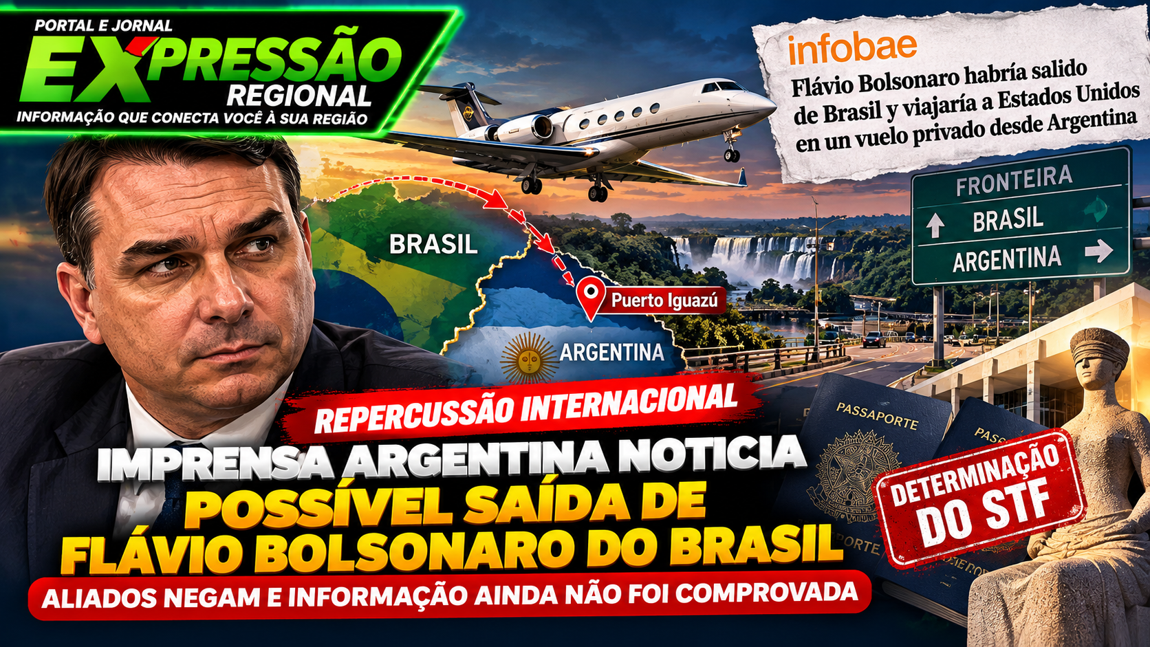 Imprensa argentina noticia possível saída de Flávio Bolsonaro do Brasil; aliados negam e PF apura informações