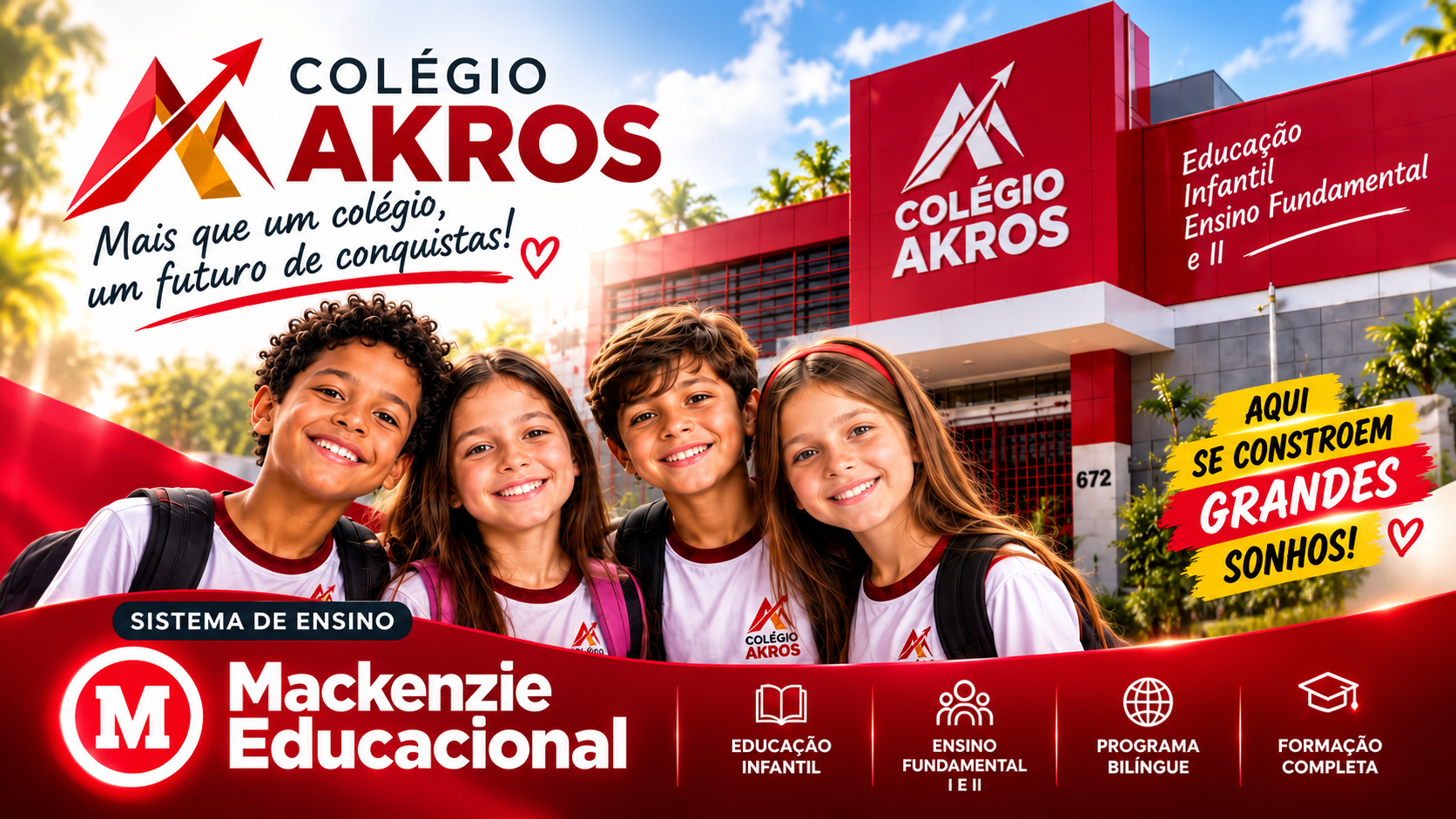 Colégio Akros aposta em ensino de excelência, formação bilíngue e Sistema Mackenzie Educacional preparando os alunos para o futuro em Itapevi