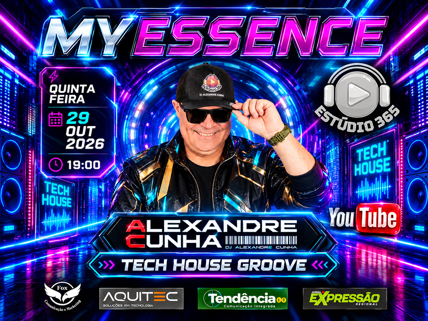 MY ESSENCE: DJ Alexandre Cunha comanda programa de música eletrônica em canal pioneiro na região