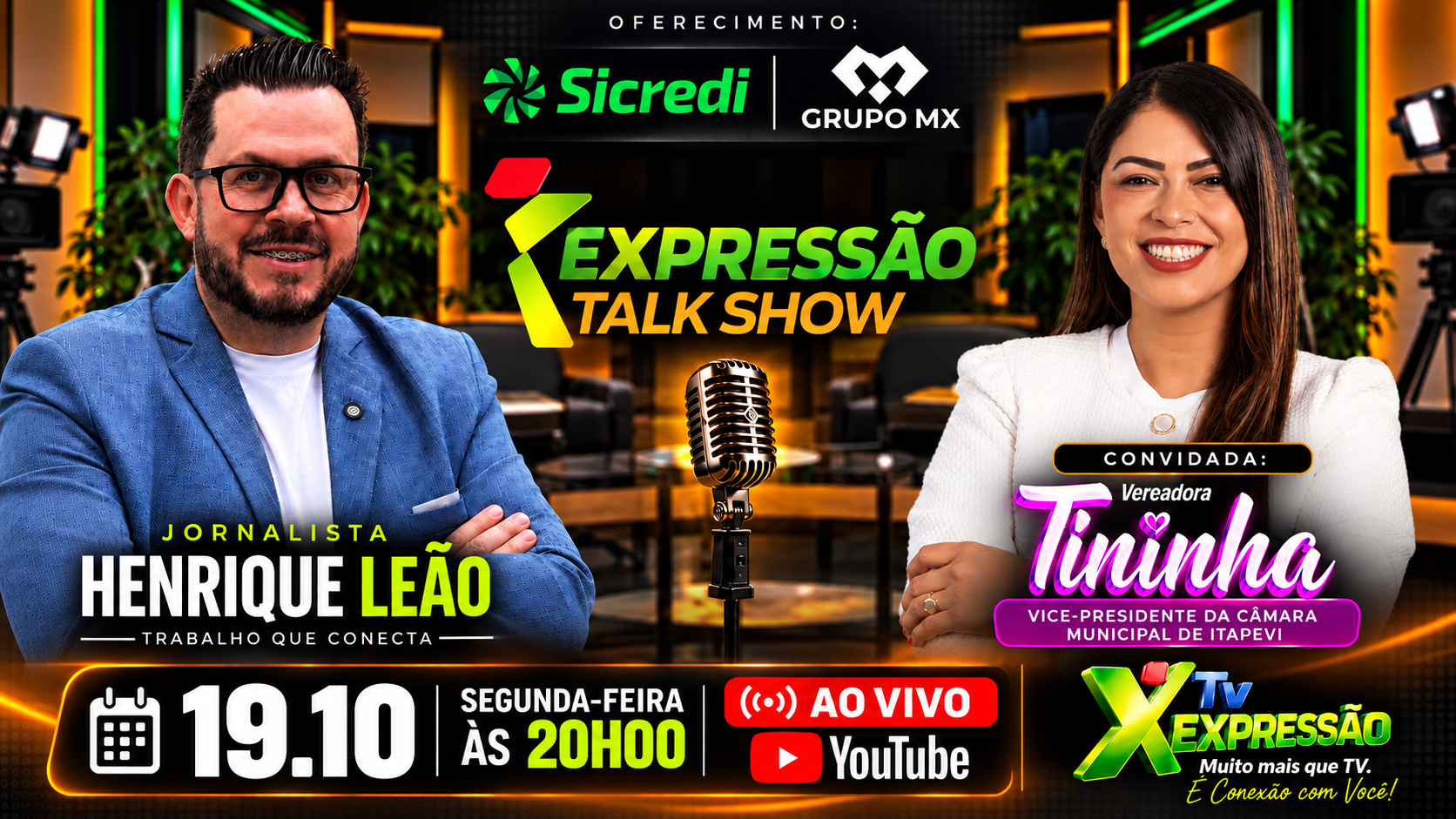 Expressão Talk Show recebe vereadora Tininha Godoy nesta segunda-feira (19) e reforça seu compromisso com a informação e a população da região Oeste