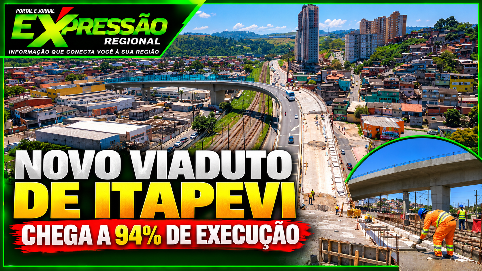Novo viaduto de Itapevi chega a 94% de execução