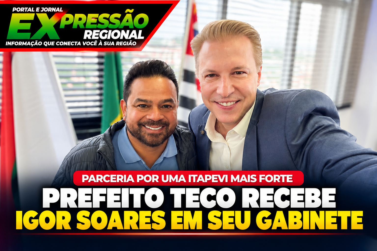 Prefeito Teco recebe Igor Soares em seu gabinete e reforça parceria para o desenvolvimento de Itapevi