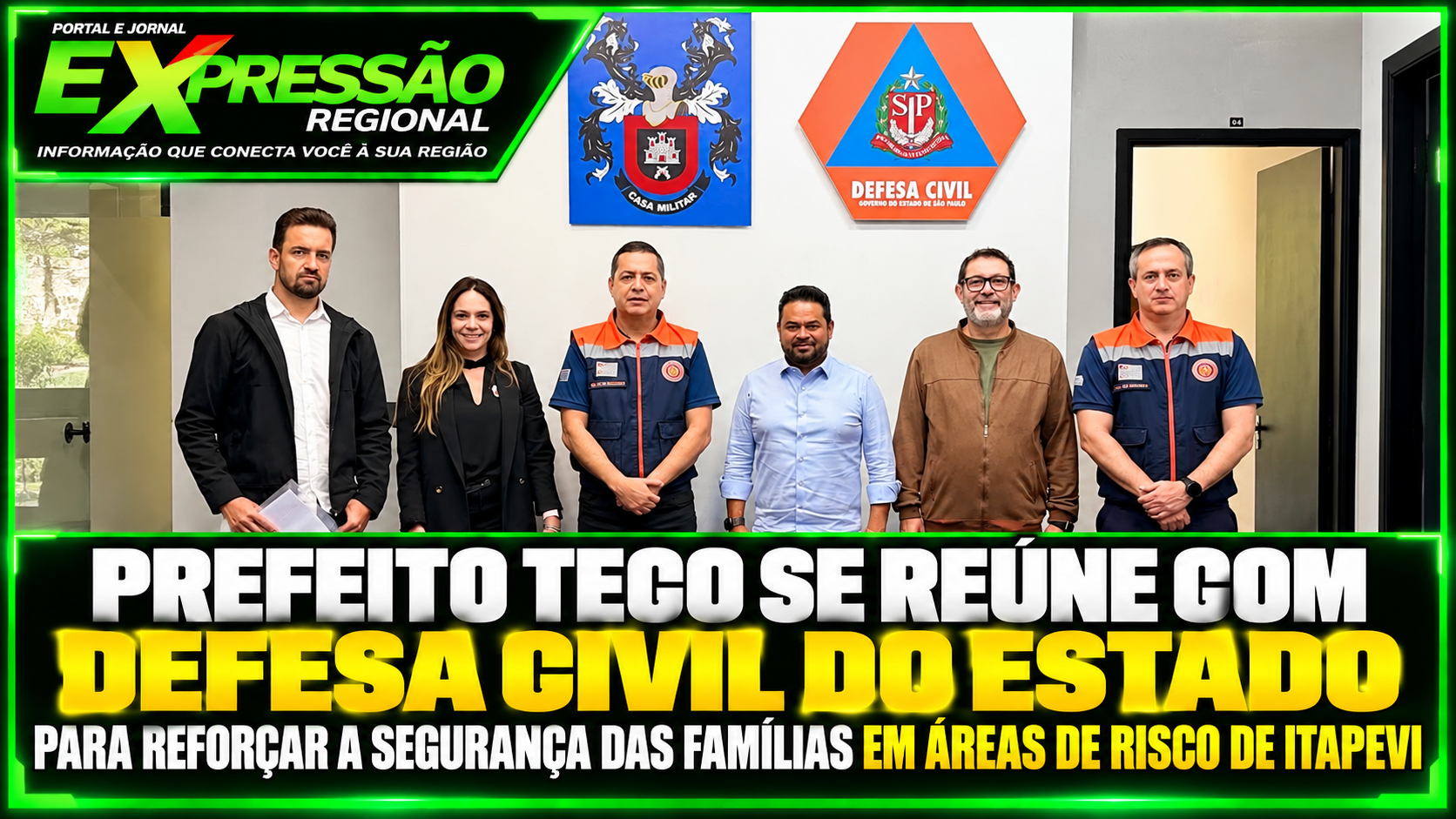 Prefeito Teco se reúne com Defesa Civil do Estado para reforçar segurança de famílias em áreas de risco de Itapevi