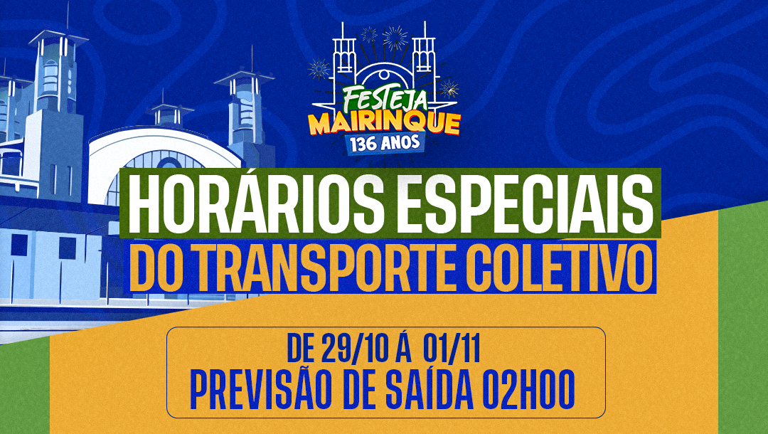 Prefeitura de Mairinque anuncia horários especiais do transporte coletivo durante o Festeja Mairinque