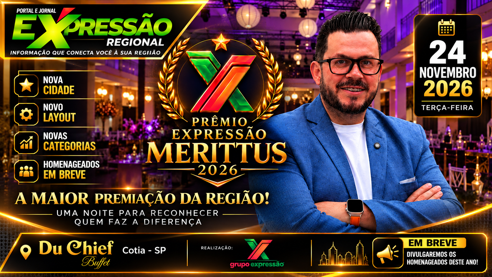 Prêmio Expressão Merittus 2026 chega com novidades e promete realizar a maior premiação da região