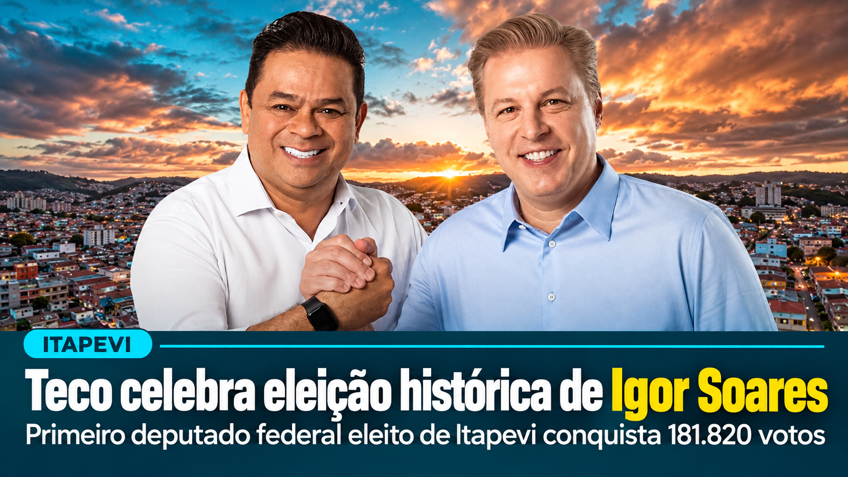 Teco celebra eleição histórica de Igor Soares e reafirma força da parceria por Itapevi