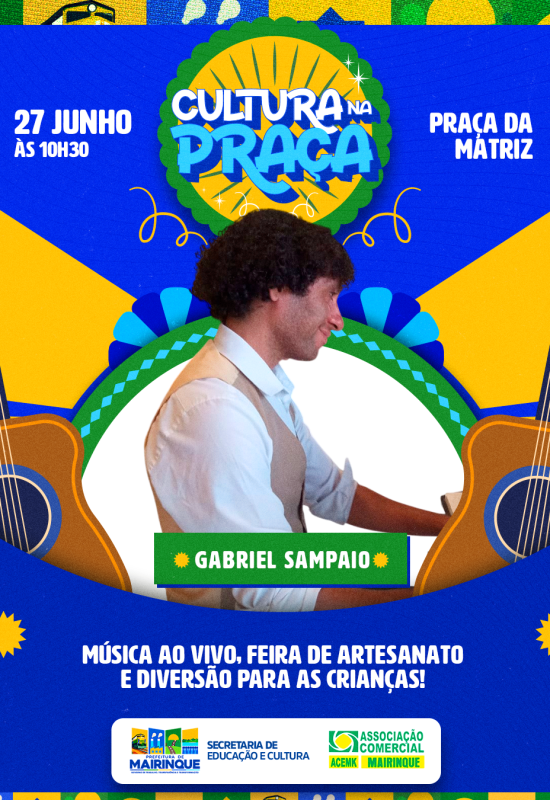Cultura na Praça movimenta o Centro de Mairinque neste sábado (27)