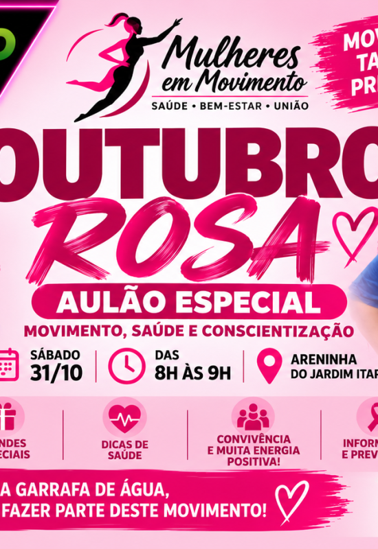 Outubro Rosa: Mulheres em Movimento promove aulão especial em Itapevi com apoio da vereadora Tininha Godoy